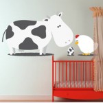 Vinilo Decorativo Vaca y Gallina