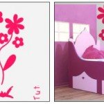 Vinilos decorativos de flores para la habitación de una niña