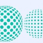 Efecto 3D con esferas de puntos en la sala