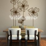 Hermoso vinilo decorativo con flores para la sala o el comedor