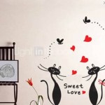 Vinilo Decorativo Gatitos Romanticos