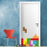 Vinilo Decorativo con el juego de Tetris para la puerta