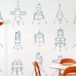 Dibujos detallistas para decorar con cosmonaves cualquier pared