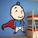 Un superbebé para las paredes del dormitorio infantil