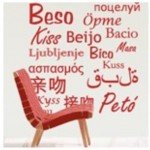 La palabra “beso” en muchos idiomas