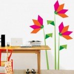 Flores de papel; hermoso vinilo decorativo