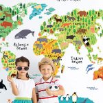 Vinilo mapamundi animal